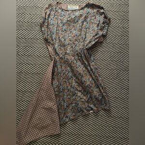 Tish Cox Summer Dress with floral and plaid fabrics